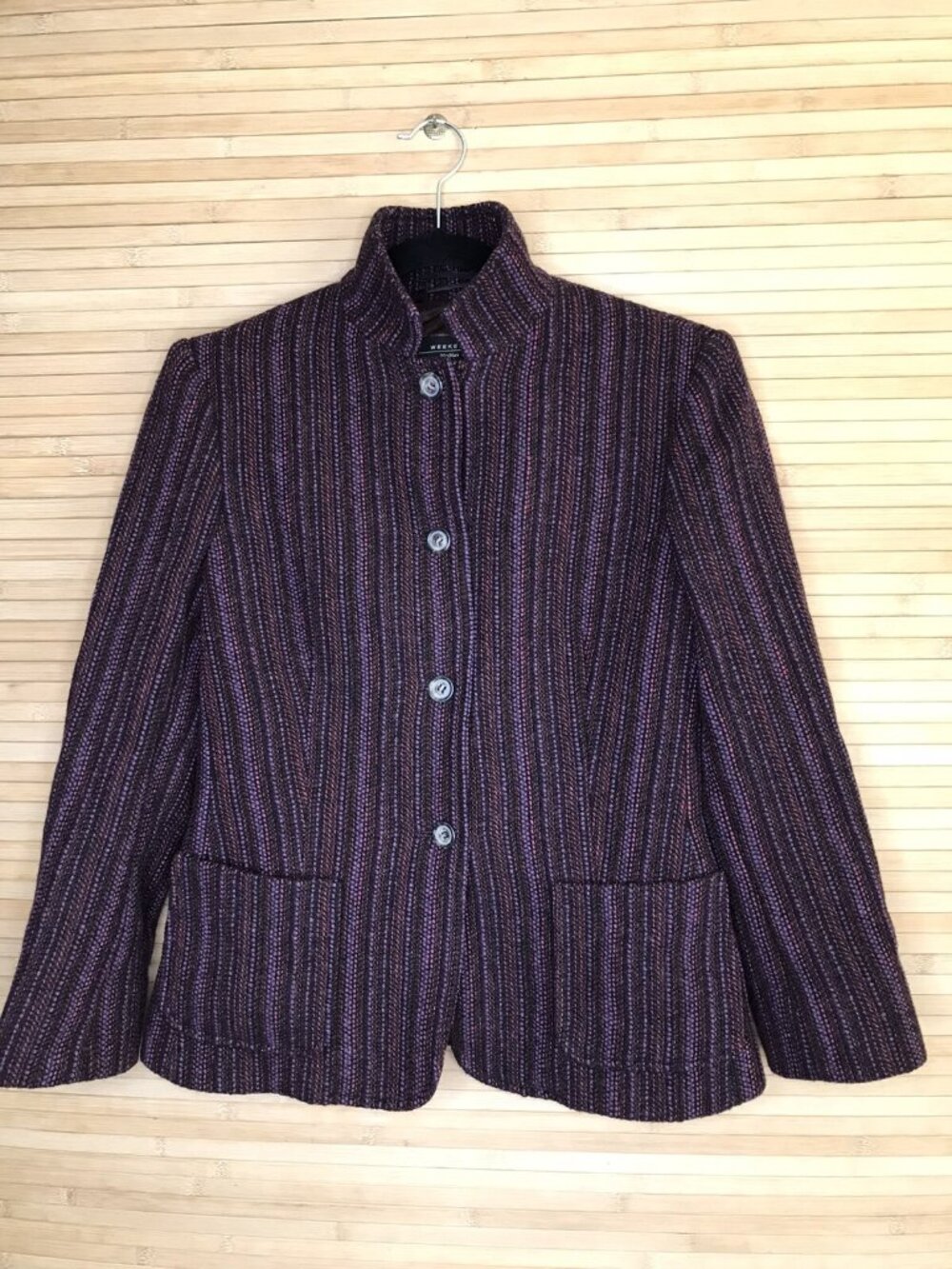 MAX MARA Weekend purple textured wool blend blazer jacket sz 4